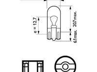 Bec fara soclu w5w 12v set 10 buc philips 78143