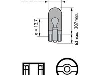 Bec fara soclu wy5w 12v set 10 buc philips 78144