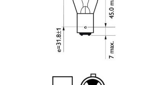 Bec frana p21/4w 12v set 10 buc philips 78133