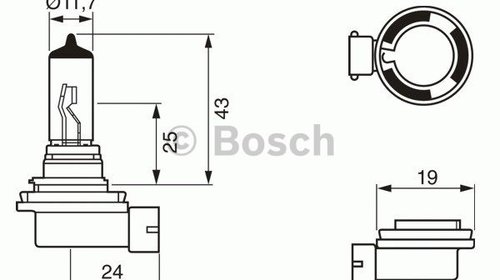 BEC H11; 12V 55W H11 PURE LIGHT - BOSCH - 1 9