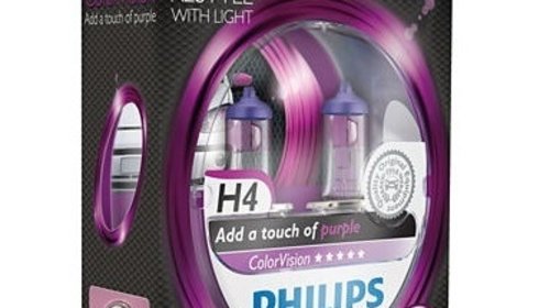 Bec H4 ColorVision Purple PHILIPS (2 bucati)