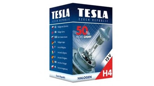 Bec H4 TESLA 12V 60/55W,soclu P 43 t +50% mai