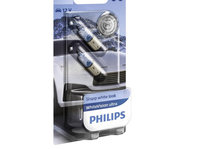 Bec H6W PHILIPS 99ZB302P, 12V, 6W, WhiteVision ultra, albastru, BAx9s, ECE, 2 buc.