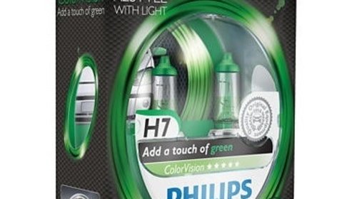 Bec H7 ColorVision Green PHILIPS (2 bucati)
