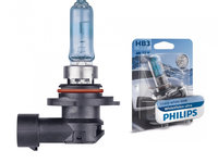 Bec HB3 (9005) PHILIPS 99ZS300P, 12V, 65W, WhiteVision ultra, albastru, P20d, ECE, 1 buc.