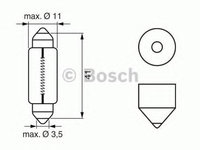 Bec, iluminare numar circulatie OPEL COMBO Tour (2001 - 2016) BOSCH 1 987 302 225