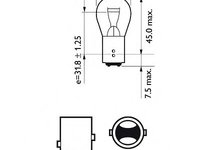 Bec, lampa frana / lampa spate FORD C-MAX II (DXA/CB7, DXA/CEU) (2010 - 2020) PHILIPS 12495CP