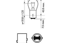 Bec, lampa frana / lampa spate FORD C-MAX II PHILIPS 12495CP