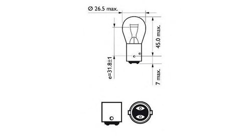 Bec lampa frana / lampa spate Opel ASTRA F Cabriolet (53_B) 1993-2001 #2 12594B2