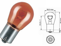 Bec lampa frana OSRAM PY21W 12V 7507