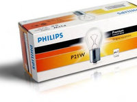 Bec lampa frana P21W 12V/21W BA15S monofilament PHILPS - OEM-PHILIPS: 12498CP|PH12498CP - W02182307 - LIVRARE DIN STOC in 24 ore!!! - ATENTIE! Acest produs nu este returnabil!