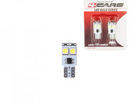 Bec Led - 4SMD 12V pozitie T10 W2,1x9,5d Canbus 2buc 4Cars - Alb dispersat