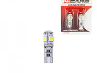 Bec Led - 5SMD 12V pozitie T10 W2,1x9,5d Canbus 2buc 4Cars - Alb