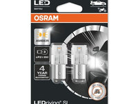 Bec LED ambalaj blister 2buc P21/5W 12V 13W BAY15D LEDriving SL chihlimbar OSRAM OSR7528DYP-02B