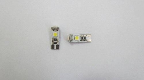 Bec led CanBus 3 SMD T10 lumina alba 12V (pret/set)