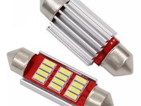 Bec led canbus C5W 4014, alb pur 6000 k, 39 mm, model 2018