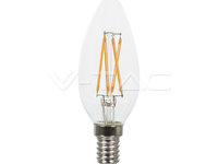 Bec LED Lumânare Filament Cip SAMSUNG 4W E14 Sticla Clara 2700K COD: 272