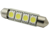 Bec LED SOFIT 42MM 4 SMD 5050 12V ROSU COD: PT72