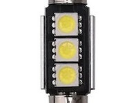 Bec Led Sofit C5W, 3 SMD, 36mm, 12V, Canbus, Pentru Plafoniere, Portbagaj, Lumina Alb 6000K KRU156