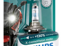 Bec Moto Philips H7 12V 55W PX26D X-treme Vision Moto 130% 3500K 12972XV+BW