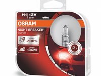 Bec Osram H1 12V 55W Night Breaker Silver 64150NBS-HCB Set 2 Buc