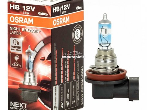 H8 - Osram Night Breaker Laser +150% 64212NL Bulbs (Pack of 2)