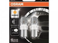 Bec Osram Ledriving PY21W 12V 2W 7557YE-02B Set 2 Buc