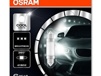 Bec OSRAM lumina calda, iluminare habitaclu centru, fata, spate 41mm (6411 Form) 4000K (M1)