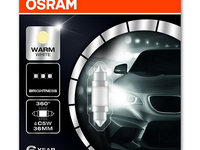 Bec OSRAM lumina calda, Iluminare habitaclu centru, fata, spate 36mm (6418 Form) 4- livrare gratuita