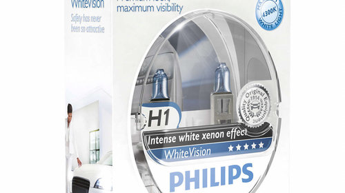Bec Philips H1 12V 55W Whitevision 4300K Set 