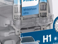 Bec Philips H1 12V 55W Whitevision Ultra P14,5S Set 2 Buc + 2 Buc W5W 12258WVUSM SAN35294