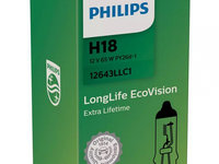 Bec Philips H18 12V 65W LongLife EcoVision 12643LLC1