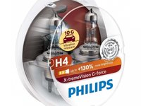 Bec Philips H4 P43T 12V 60/55W G-Force +130% Set 2 Buc 12342XVGS2