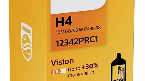 Bec Philips H4 P43T 12V 60/55W Vision +30% 12