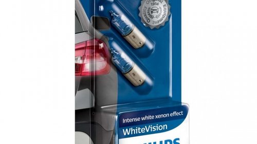 Bec Philips H6W 12V BAX9S White Vision 2 Buc 