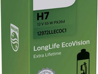 Bec Philips H7 12V 55W Longlife Ecovision 12972LLECOC1