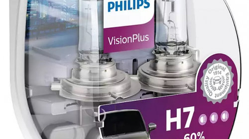 Bec Philips H7 12V 55W VisionPlus +60% Set 2 