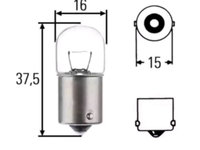 Bec pozitie ciresa auto R5W OSRAM 24V, 5W, original, BA15s, 5627, 10 buc.