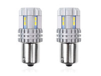 Bec pozitie ciresa auto tip LED UltraBright Canbus R5W, 12V-24V, BA15s, 12 LED SMD 3020, 2 buc.