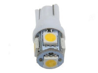 Bec pozitie T10 5 led SMD 5050 lumina alba 12V (pret/set) 10714W AL-TCT-1208