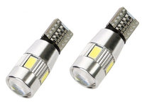 Bec Pozitie T10 CanBus 6SMD + Lupa In Varf 5630 12V Lumina Galbena 70326Y-12V 030418-3