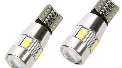 Bec pozitie T10 canbus 6SMD + lupa in varf 56