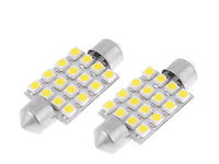 Bec sofit 16 led SMD 12V, lumina alba (11x39mm) (set 2 buc.) 85630