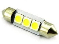 Bec Sofit 3 Led SMD Led-uri 12V Lumina Albastra ( 11 x 39MM) ( Set 2 Buc ) 85548B TCT-1272