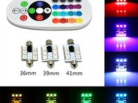 Bec SOFIT 31MM RGB CU TELECOMANDA 6 LED SMD 5050 RGB KIT COMPLET AL-031016-4