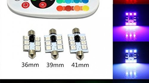 Bec SOFIT 39MM RGB CU TELECOMANDA 6 LED SMD 5