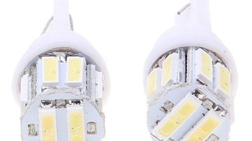 Bec T10 (W5W) cu 10 led SMD 7014 - Alb