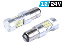 Bec Vision P21 / 5w Bay15d 12/24v 52x 4014 Smd Led, Cu Lentila, Canbus, Alb, 2 Buc. 58941