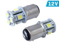 Bec Vision P21 / 5w Bay15d 12v 8x 5050 Smd Led, Alb, 2 Buc 58938