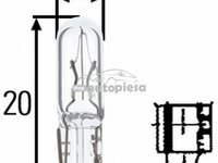 Bec W1,2W 12V 1,2W W2x4,6d HELLA 8GP 002 095-121 piesa NOUA